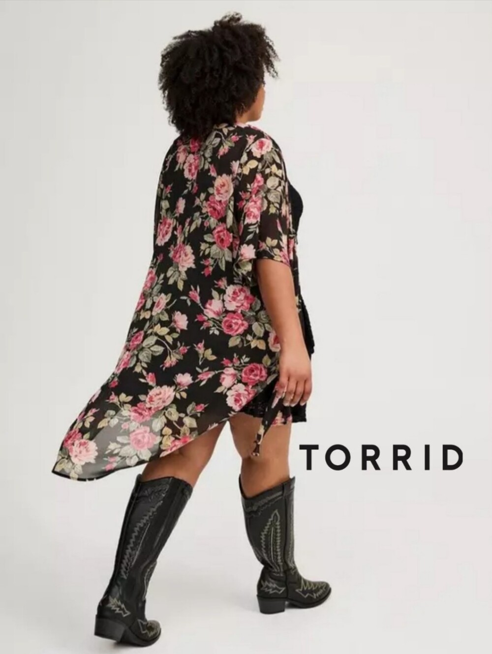 Torrid Textured Floral Kimono Torrid size 1/2 ( 1X-2X)